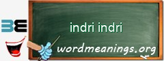 WordMeaning blackboard for indri indri